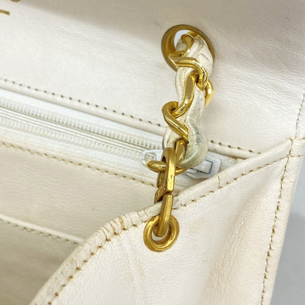 Chanel Shoulder Bag Matelasse Chain Decacoco Lambskin White Women's - Picture 7 of 12